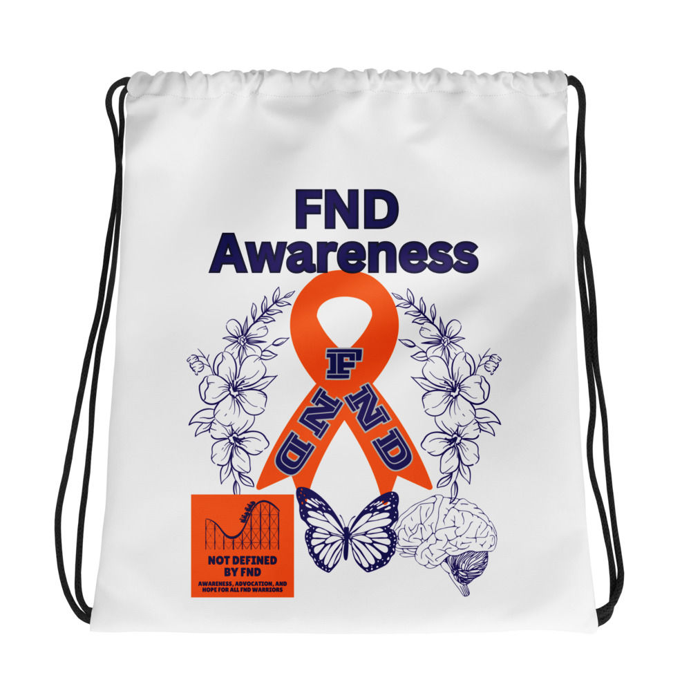 FND Awareness Butterfly Drawstring Bag