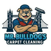 Mr. Bulldog's Carpet Cleaning logo, London Tower Bridge