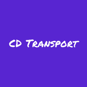 CD TRANSPORT text on a purple background, for shipping and delivery.