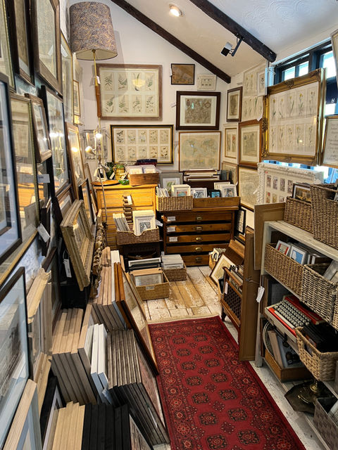 View of room full of picture for sale