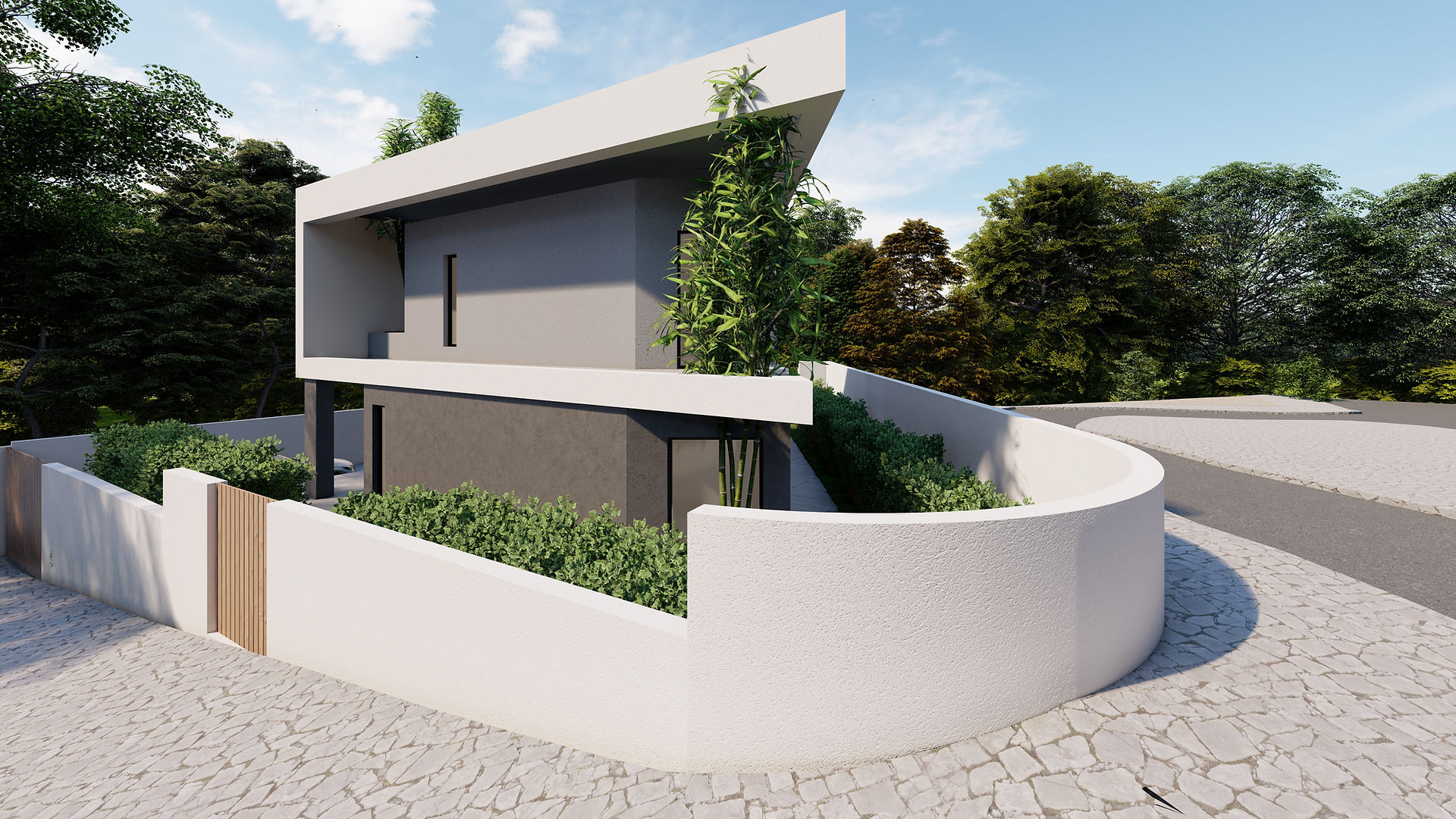 Habitação em terreno desafiante - Mafra — projeto de arquitetura residencial AJA Projetos