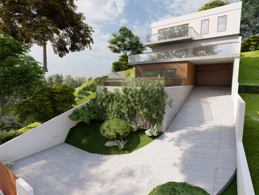 Superar Desafios: Casa Contemporânea em Terreno Inclinado - Sintra