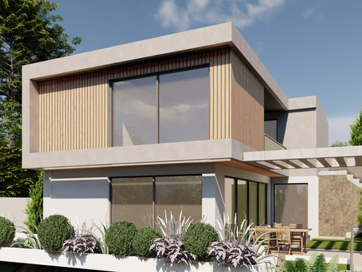 Casa Moderna Integrada no Terreno Inclinado - Almargem do Bispo