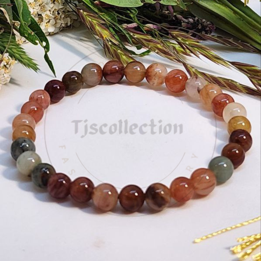Multi-colored agate bracelet