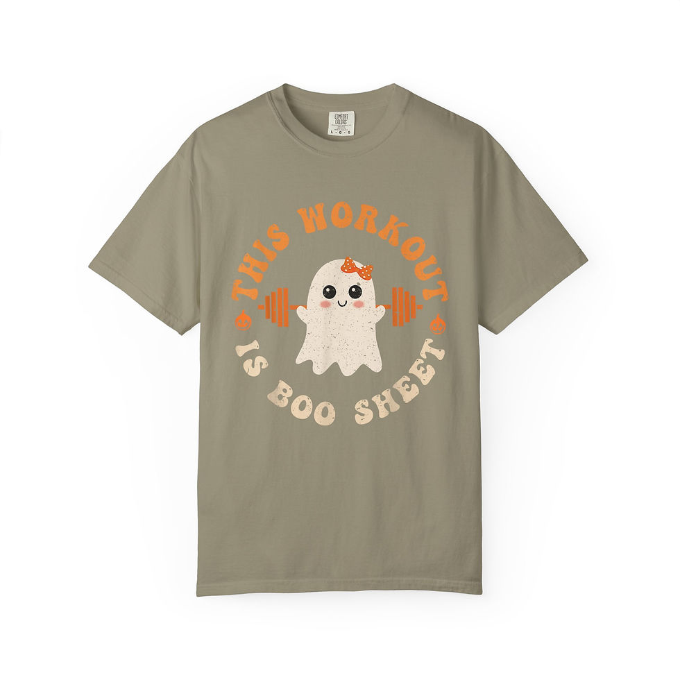 Thumbnail: This Workout Is Boo Sheet T-Shirt — Cute Halloween Ghost Fitness Tee