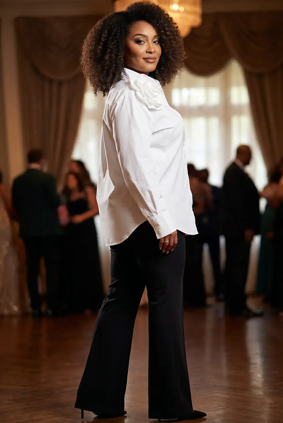 A floral nod, done the grown-woman way. Flowers can be worn too. Shop the White Flower Big Shirt.