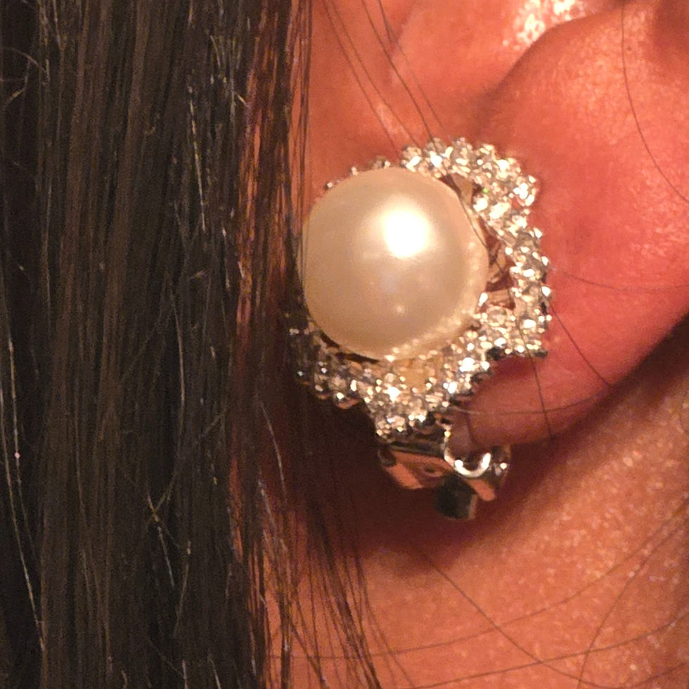 Vintage-Inspired Rhinestone & Button Pearl Clip-Ons