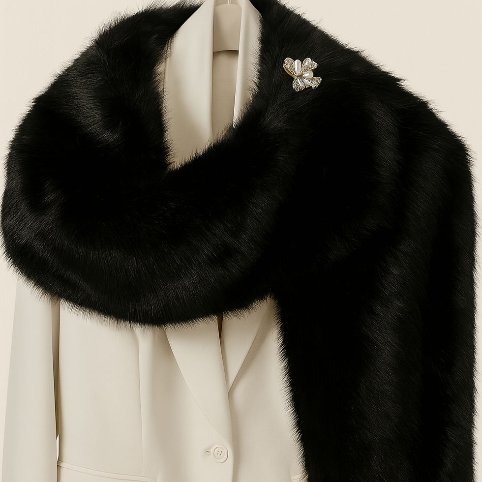 Thumbnail: Cruelty-Free faux mink wrap cape  Luxe.