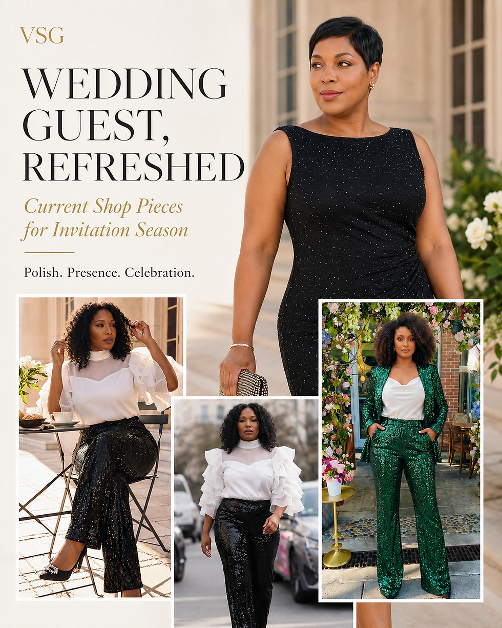 Polish for invitation season. Wedding guest style does not have to mean uncomfortable, overdone, or too young. It is grown, and fully present.