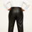 Thumbnail: Black Vegan-Leather 5pkt High-waisted straight fit Pant