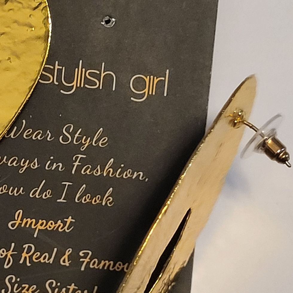 Thumbnail: Hammered Oval Open Disc  Yellow Gold or Silver Finishes.