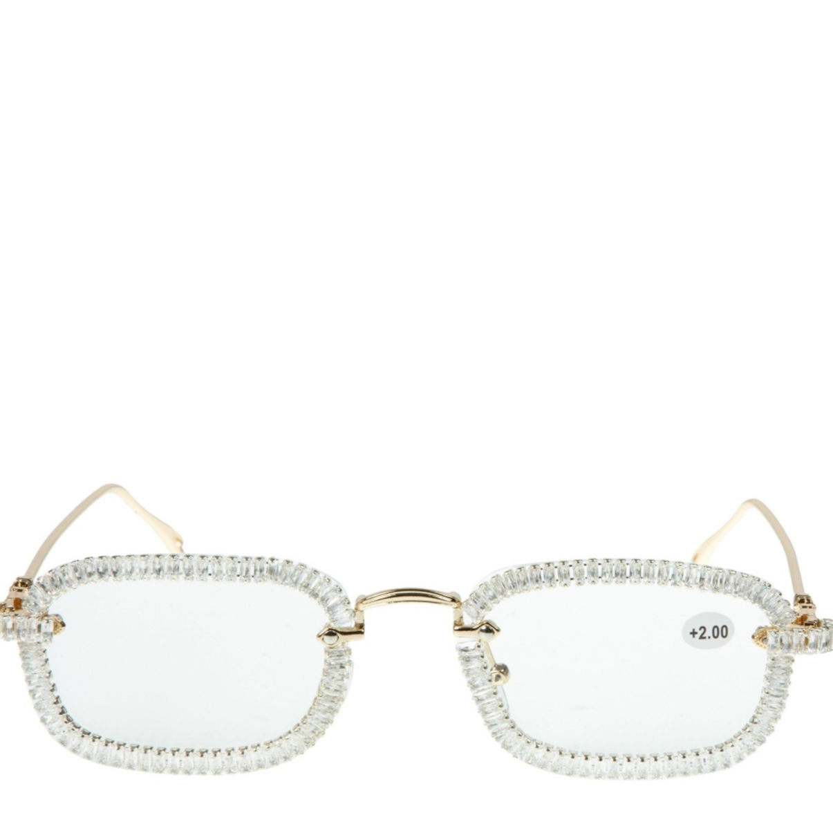 Handmade Beveled Rhinestone Yellow Gold Colored frame readers