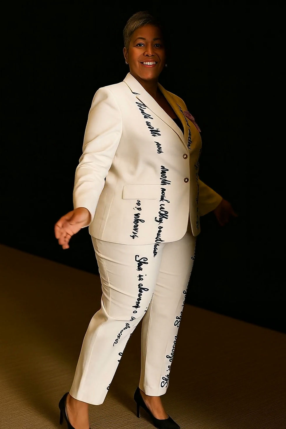 Thumbnail: Famous Maker Special , "Say It" Crepe Embellished Power Suit –