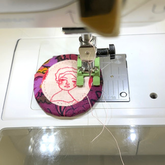 Machine sewn fussy cut applique