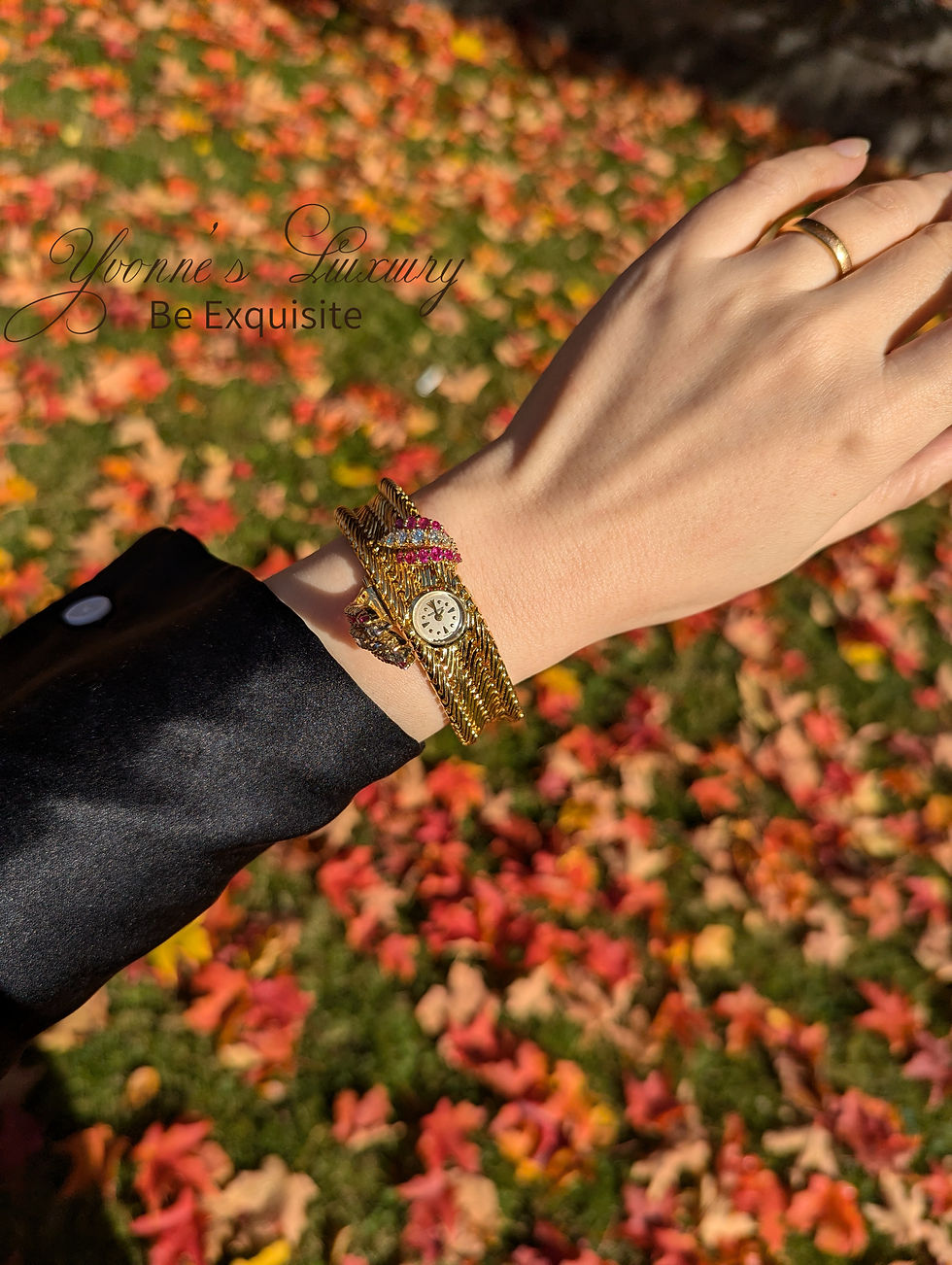 Thumbnail: Kutchinsky 18K YG Ruby & Diamond Hidden Secret Wristwatch, by JLC for Kutchinsky