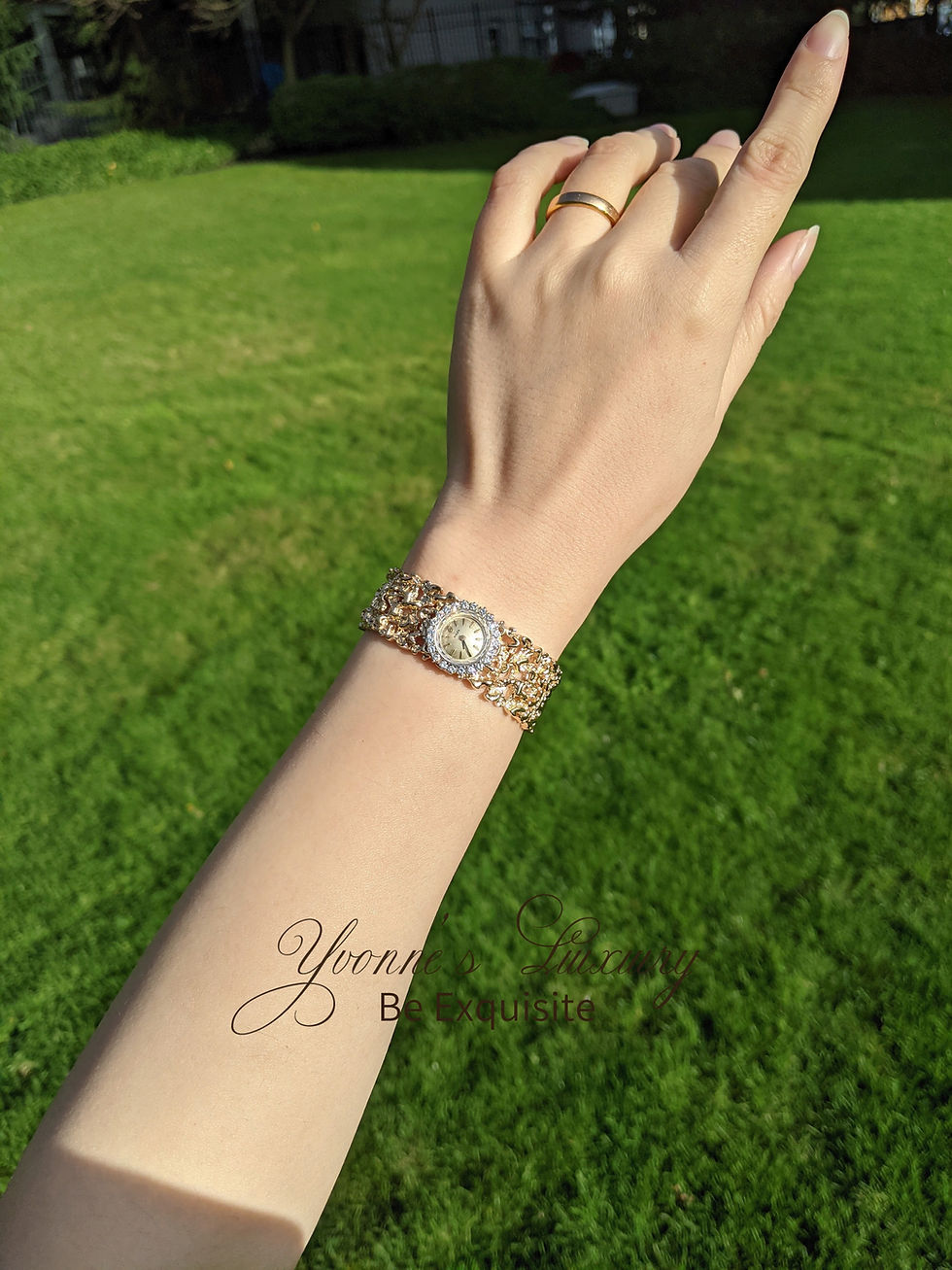 Thumbnail: Rolex Vintage 14K Yellow Gold Diamond Bezel Nugget Bracelet Lady’s Wristwatch