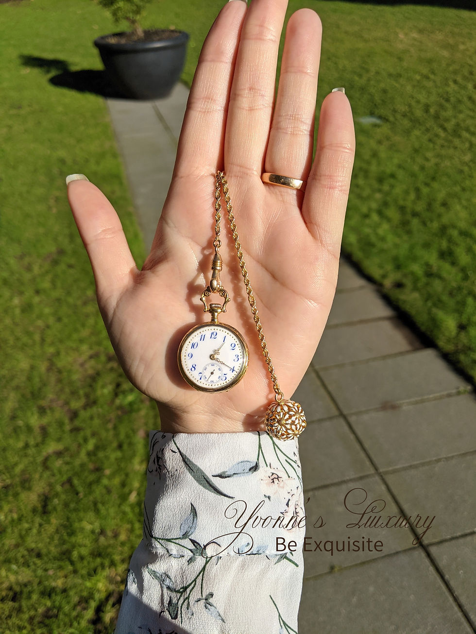 Thumbnail: Longines Antique Art Nouveau 14K Yellow Gold Diamond Pocket Watch