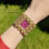 Thumbnail: Piaget Extremely Rare Vintage Ruby Dial Cuff Watch