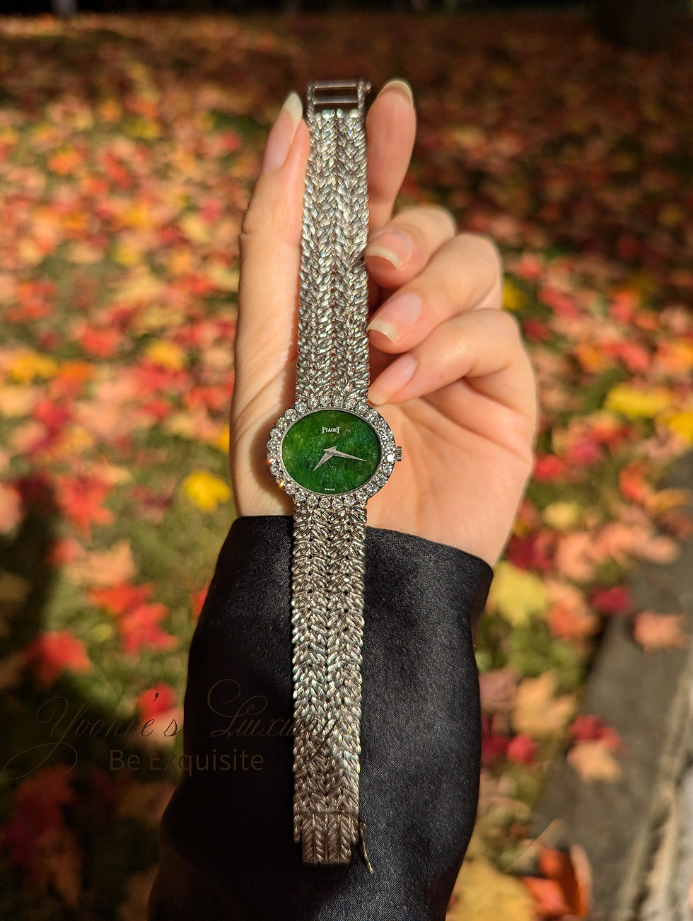 Thumbnail: Piaget 9804 N21 18K White Gold Diamond Jade Jewellery Wristwatch
