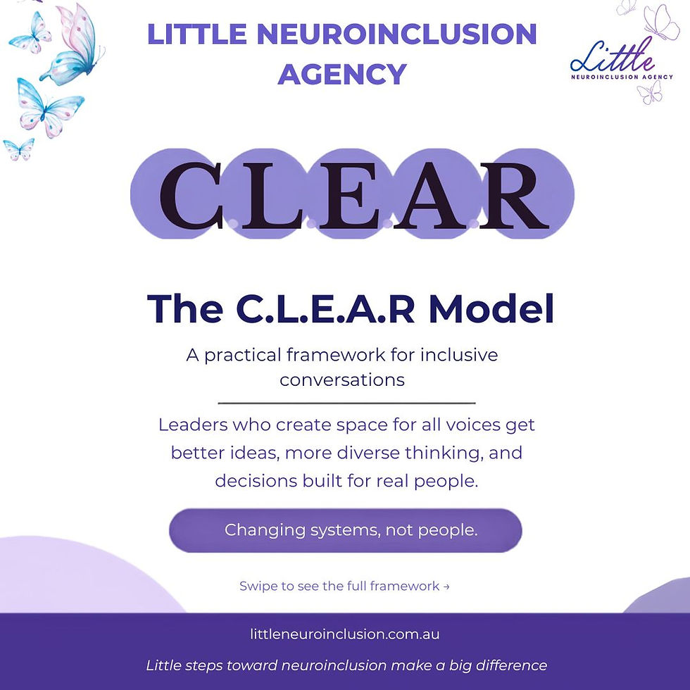 The C.L.E.A.R model, a practical framework for inclusive conversations at work