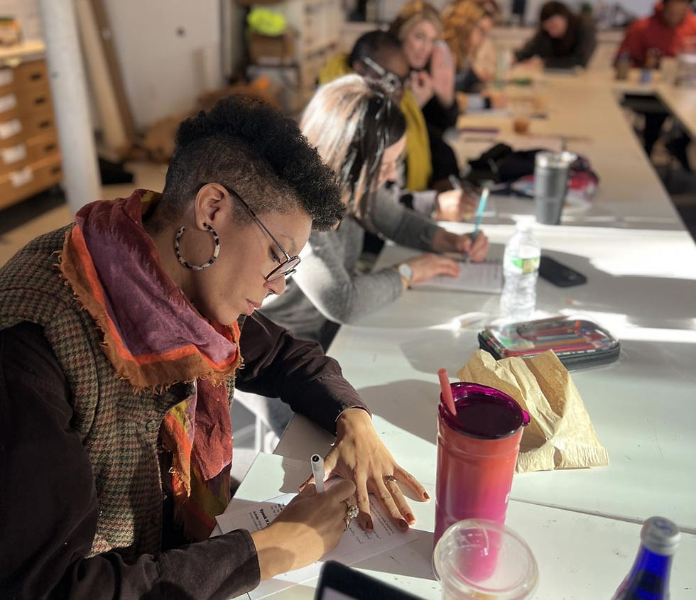 Artist learning during class.