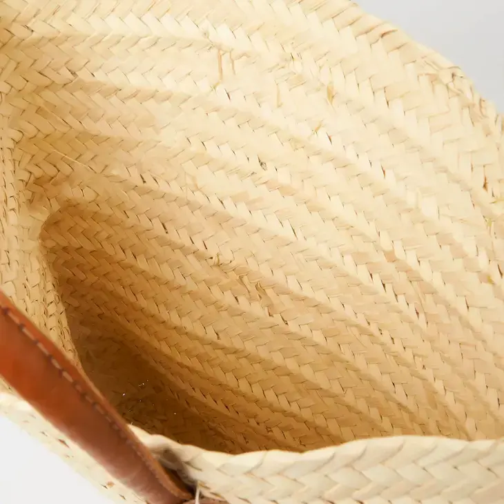 Thumbnail: Straw and Leather Market Bag / Backpack - tan
