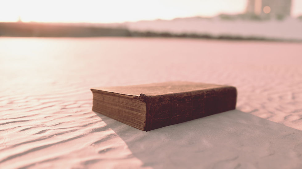 journal sitting on beach sand