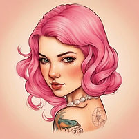 vintage girl tattoo pink hair.jpg