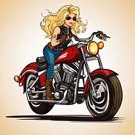 blonde biker chick clipart.jpg
