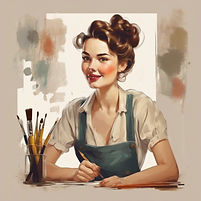 cute vintage artist paintbrush lady portrait.jpg