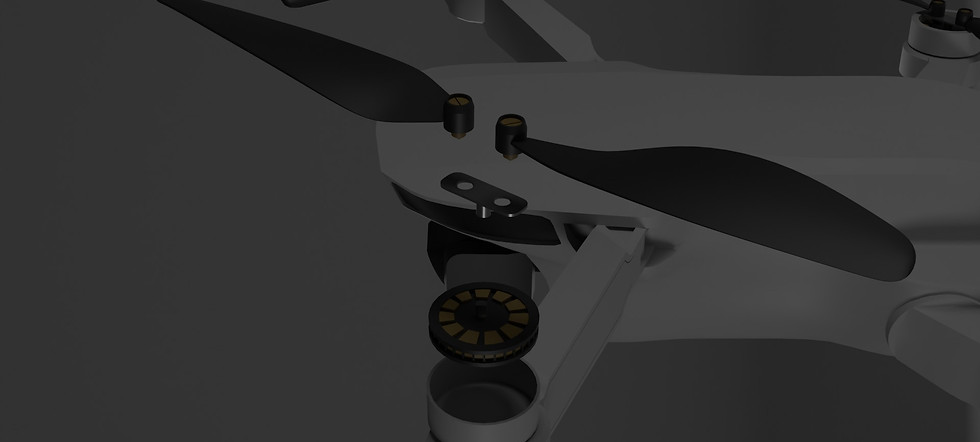 Een 3d model van een drone propellor die gedesembleerd wordt.