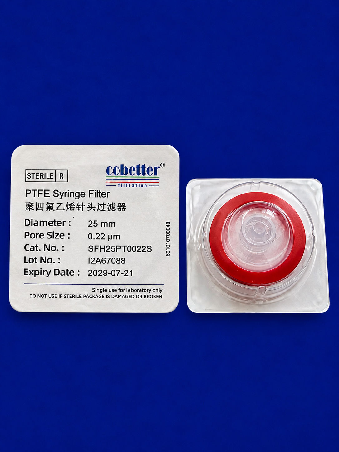 Cobetter Sterile PTFE Filter 0.22μm 25 mm