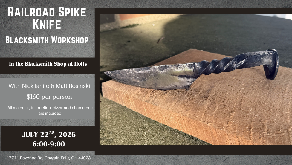 Railroad spike knife workshop