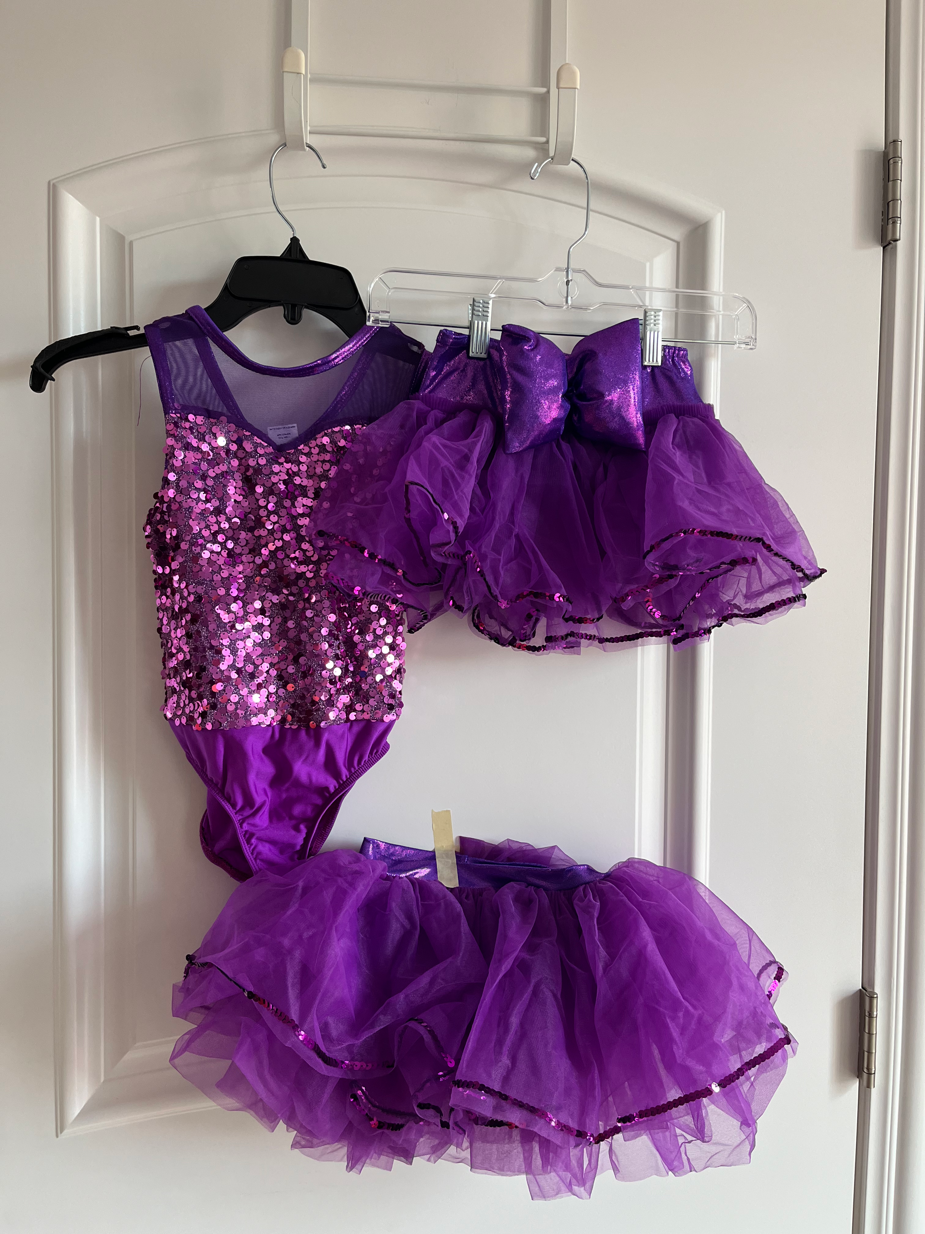 Purple Sequin Leotard with Two Purple Tutus