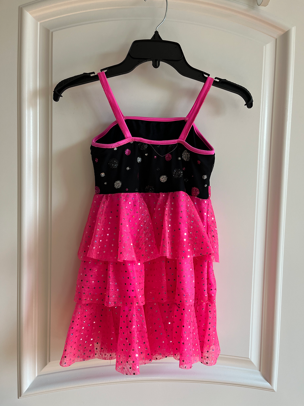 Thumbnail: Black Polka-dot Top with Pink & Silver Polka-dot Skirt