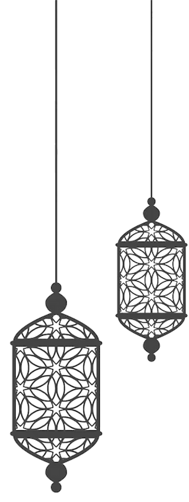 Deux lampions suspendus