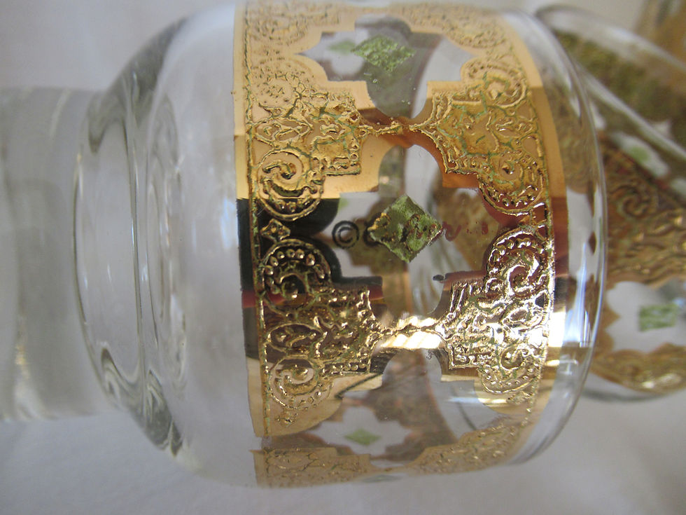Thumbnail: Culver 22K Gold Punch Bowl and Punch Cups, Valencia Pattern
