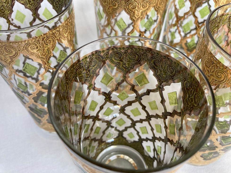 Thumbnail: Mid-century Barware, 8 Culver 22K Gold Highballs, Valencia