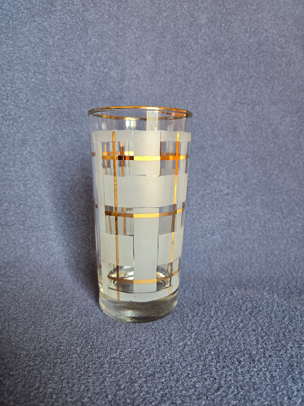 Thumbnail: Mid-century Barware Libbey Golden Plaid