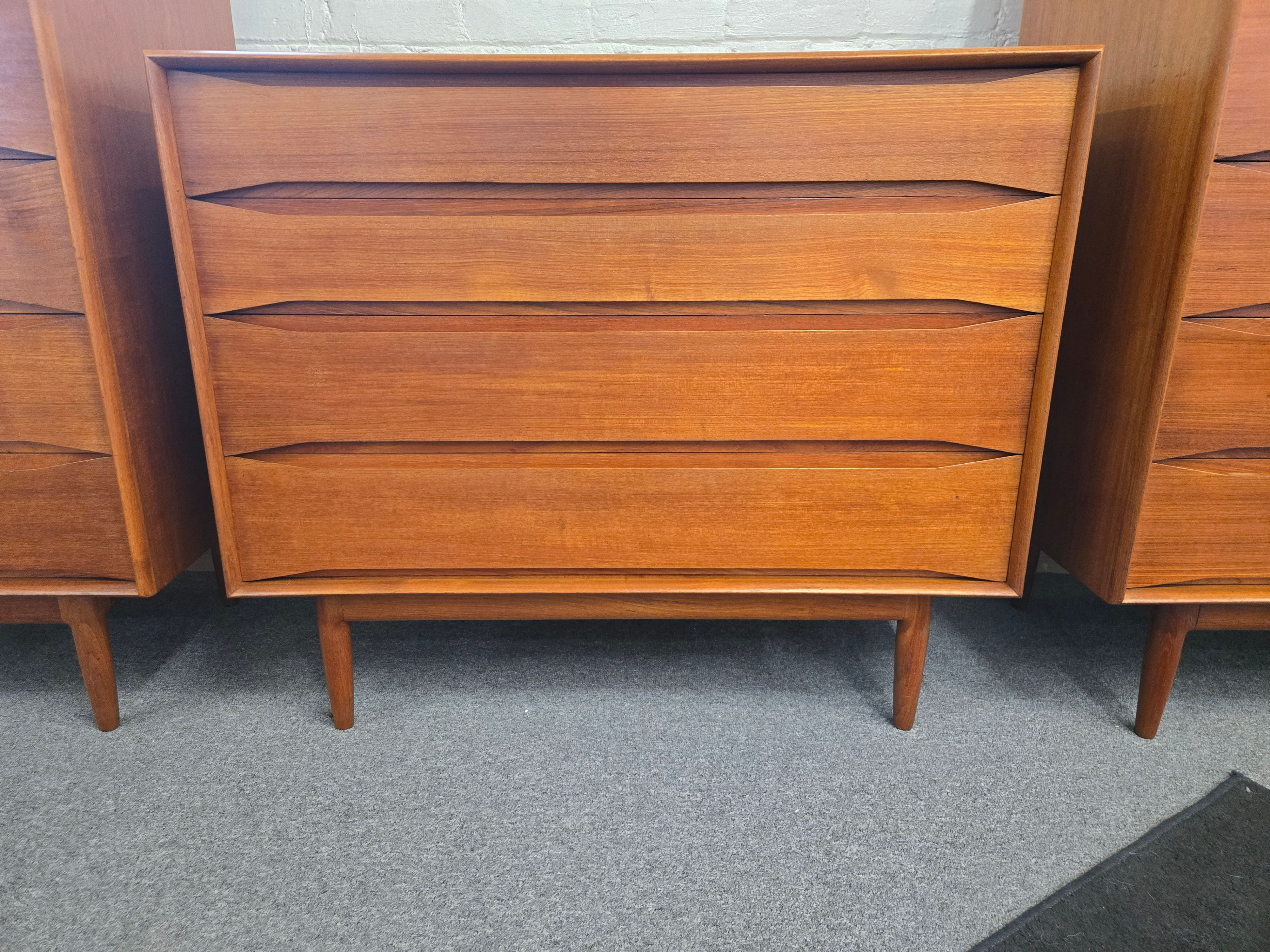 4 Drawer Teak Highboy Chest by Aasbjerg & Ortoft