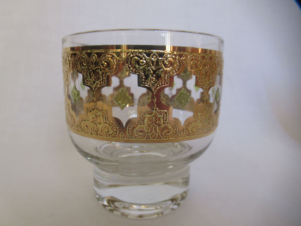 Thumbnail: Culver 22K Gold Punch Bowl and Punch Cups, Valencia Pattern