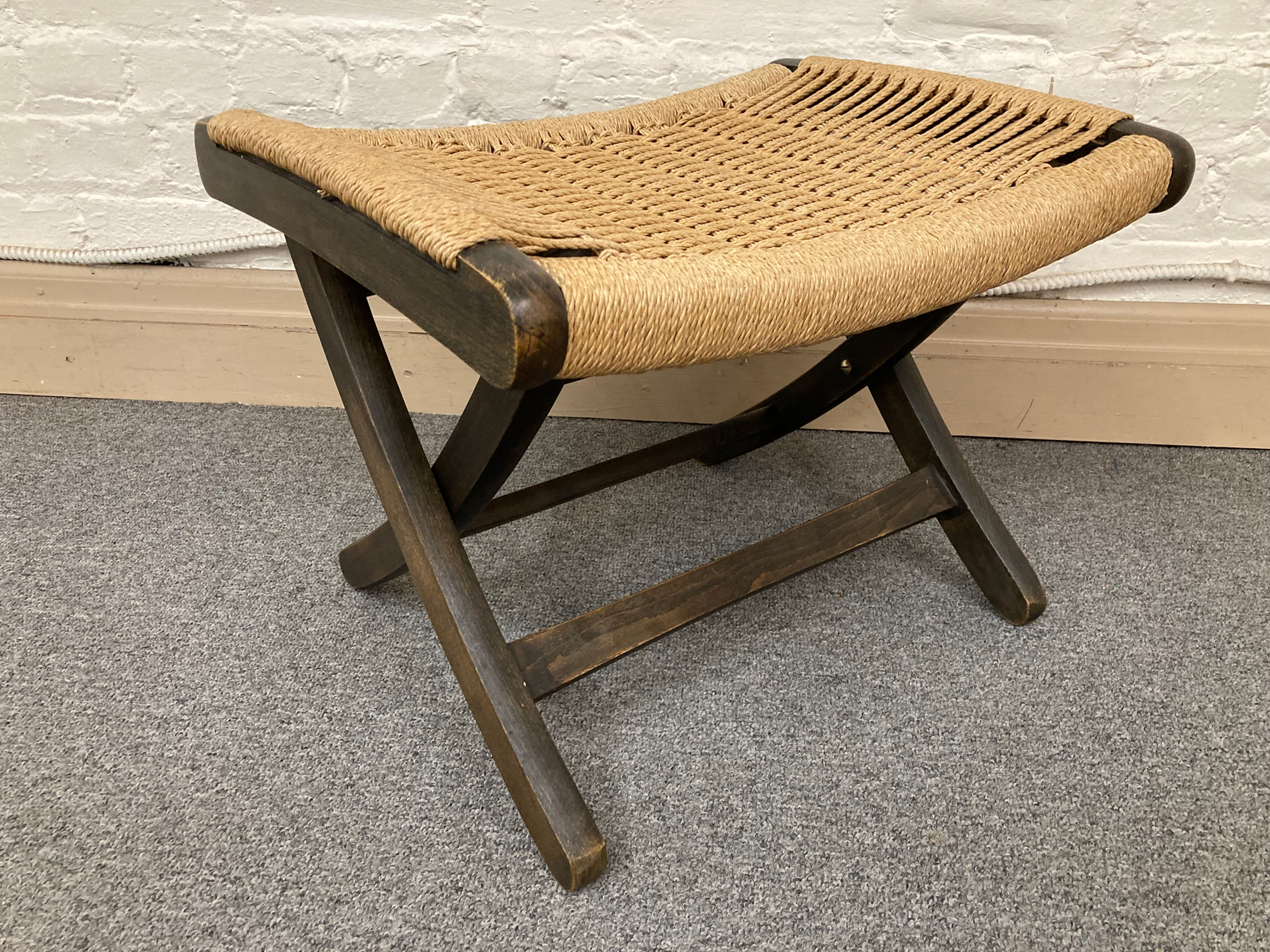 Vintage Folding Papercord Ottoman