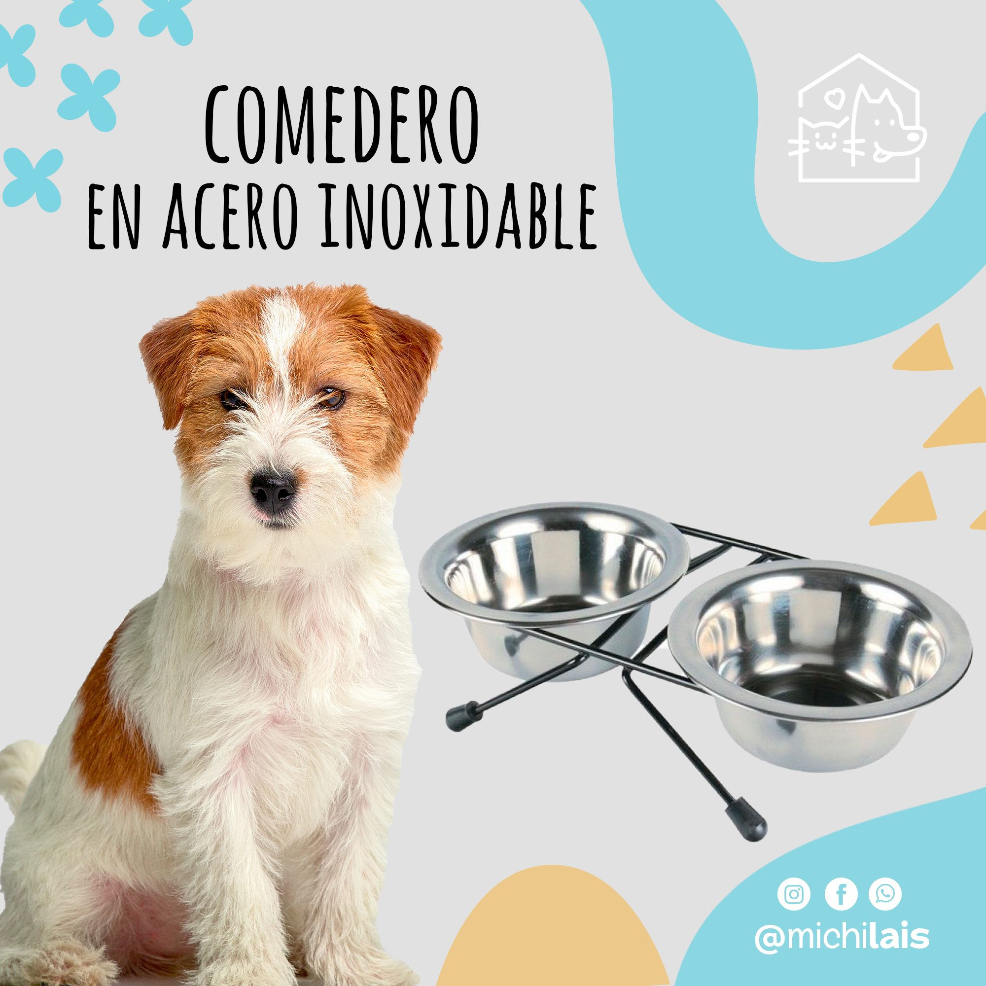 Comedero en Acero con Base