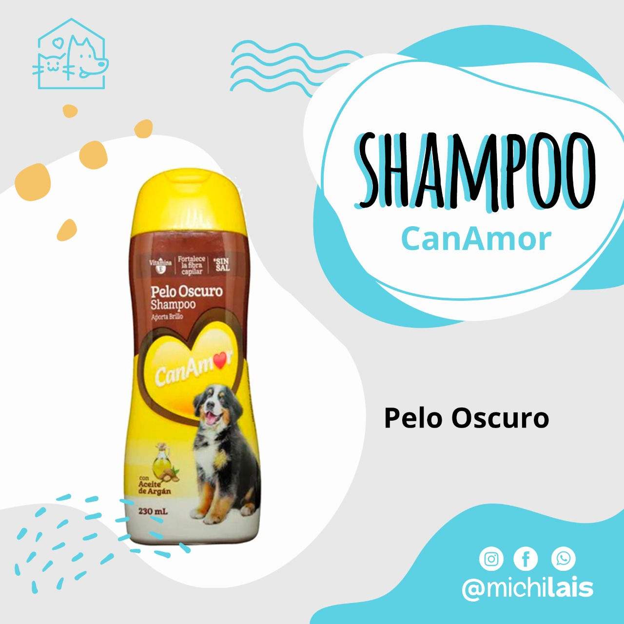 Shampoo Canamor Pelo Oscuro x 230 Cc