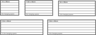 Size Guides for Wall-Mounted Foldaway washing lines