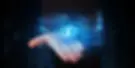 Futuristic image with hand holding battery with lightning icon