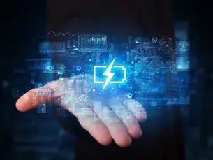 Hand with Battery Power Icon