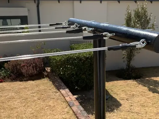 Black T-Pole 5-Line Washing Line