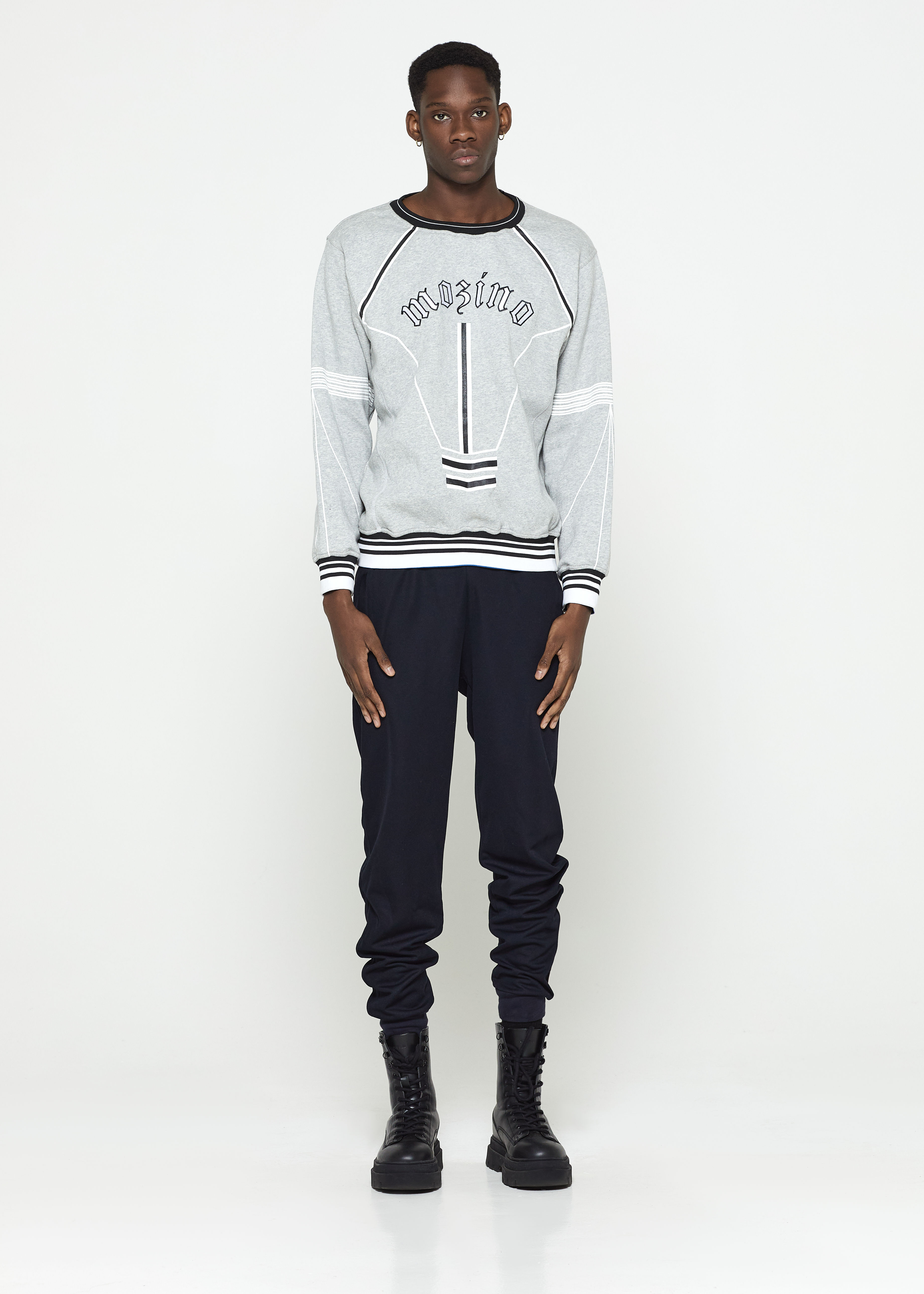 Grey Logo Patchwork Sweatshirt