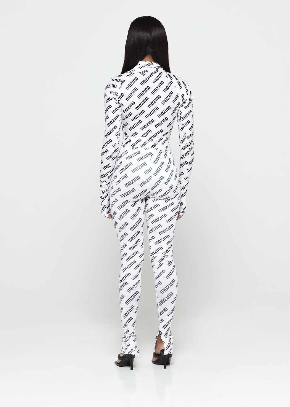 Thumbnail: White Logo Monogram split Leggings